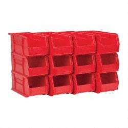 Akro-Mils - 30 Lb. Load Capacity, 10-7/8" Deep, Red Polymer Hopper Stacking Bin - 5" High x 5-1/2" Wide x 10-7/8" Long - Americas Tooling