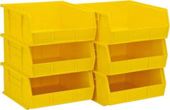 Akro-Mils - 50 Lb. Load Capacity, 10-7/8" Deep, Yellow Polymer Hopper Stacking Bin - 5" High x 11" Wide x 10-7/8" Long - Americas Tooling