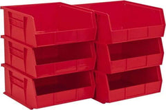 Akro-Mils - 50 Lb. Load Capacity, 10-7/8" Deep, Red Polymer Hopper Stacking Bin - 5" High x 11" Wide x 10-7/8" Long - Americas Tooling