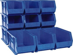 Akro-Mils - 60 Lb. Load Capacity, 14-3/4" Deep, Blue Polymer Hopper Stacking Bin - 7" High x 8-1/4" Wide x 14-3/4" Long - Americas Tooling