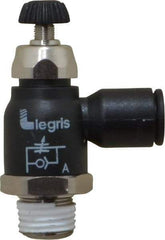 Legris - 8mm Tube OD x 1/4 Male BSPT Compact Meter Out Flow Control Valve - 14.5 to 145 psi, Nylon - Americas Tooling