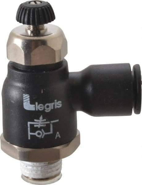 Legris - 10mm Tube OD x 1/4 Male BSPT Compact Meter Out Flow Control Valve - 14.5 to 145 psi, Nylon - Americas Tooling