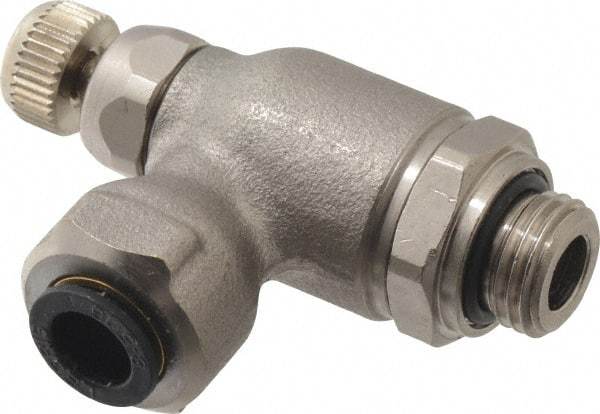 Legris - 8mm Tube OD x 1/4" BSPP Metal Flow Control Regulator - 0 to 145 psi, Buna Nitrile O-Ring & Treated Brass Material - Americas Tooling