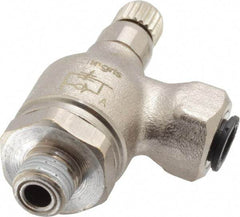 Legris - 1/4" Tube OD x 1/8" NPT Metal Flow Control Regulator - 0 to 145 psi & Treated Brass Material - Americas Tooling