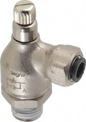 Legris - 1/4" Tube OD x 1/4" NPT Metal Flow Control Regulator - 0 to 145 psi & Treated Brass Material - Americas Tooling