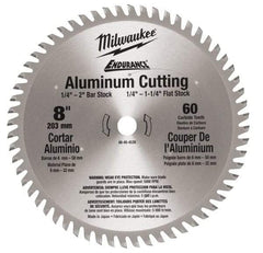 Milwaukee Tool - 8" Diam, 5/8" Arbor Hole Diam, 60 Tooth Wet & Dry Cut Saw Blade - Carbide-Tipped, Burr-Free & Smooth Action, Standard Round Arbor - Americas Tooling