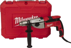 Milwaukee Tool - 120 Volt 1/2" Keyed Chuck Electric Hammer Drill - 0 to 24,000 & 0 to 56,000 BPM, 0 to 1,500 & 0 to 3,500 RPM - Americas Tooling