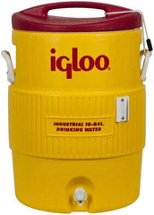 Igloo - 10 Gal Beverage Cooler - Plastic, Yellow/Red - Americas Tooling