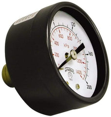 Winters - 1-1/2" Dial, 1/8 Thread, 0-100 Scale Range, Pressure Gauge - Center Back Connection Mount, Accurate to 3-2-3% of Scale - Americas Tooling