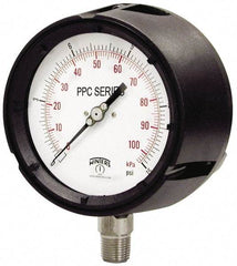 Winters - 4-1/2" Dial, 1/2 Thread, 0-3,000 Scale Range, Pressure Gauge - Lower Connection Mount, Accurate to 0.5% of Scale - Americas Tooling