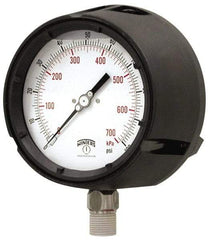 Winters - 4-1/2" Dial, 1/2 Thread, 0-30 Scale Range, Pressure Gauge - Lower Connection Mount, Accurate to 0.5% of Scale - Americas Tooling