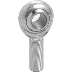 Tritan - 3/8" ID, 5,100 Lb Max Static Cap, Male Spherical Rod End - 3/8-24 RH, 1/2" Shank Diam, 1-1/4" Shank Length, Zinc Plated Carbon Steel with Low Carbon Steel Raceway - Americas Tooling