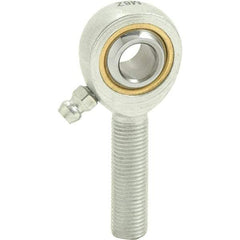 Tritan - 1" ID, 5-1/2" Max OD, 40,000 Lb Max Static Cap, Male Spherical Rod End - 1-1/4 - 12 RH, 1-3/8" Shank Diam, 2-1/8" Shank Length, Zinc Plated Carbon Steel with Sintered Oil Impregnated Bronze Raceway - Americas Tooling