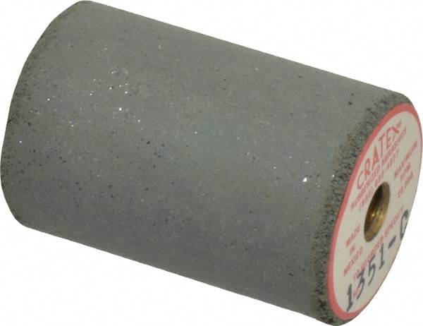 Cratex - 1" Max Diam x 1-1/2" Long, Cylinder, Rubberized Point - Coarse Grade, Silicon Carbide, 1/4" Arbor Hole, Unmounted - Americas Tooling
