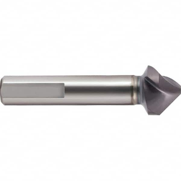 Guhring - 12.4mm Head Diam, 8mm Shank Diam, 3-Flute 90° Cobalt Countersink - Americas Tooling