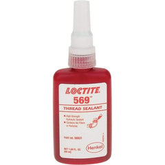 Loctite - 50 mL Bottle, Red Low Strength Threadlocker - Series 569 - Americas Tooling