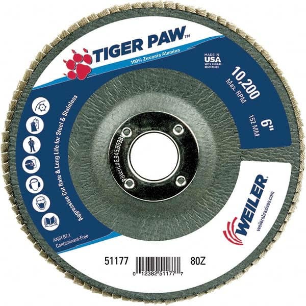 Weiler - Flap Discs Abrasive Type: Coated Flap Disc Type: Type 29 - Americas Tooling