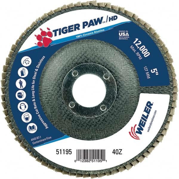 Weiler - Flap Discs Abrasive Type: Coated Flap Disc Type: Type 27 - Americas Tooling