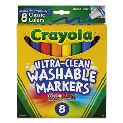 Crayola - Markers & Paintsticks Type: Washable Marker Color: Black; Blue; Brown; Green; Orange; Red; Violet; Yellow - Americas Tooling