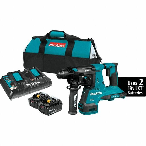 Makita - 36 Volt 1-1/8" SDS Plus Chuck Cordless Rotary Hammer - 5000 BPM, 0 to 980 RPM, Reversible - Americas Tooling