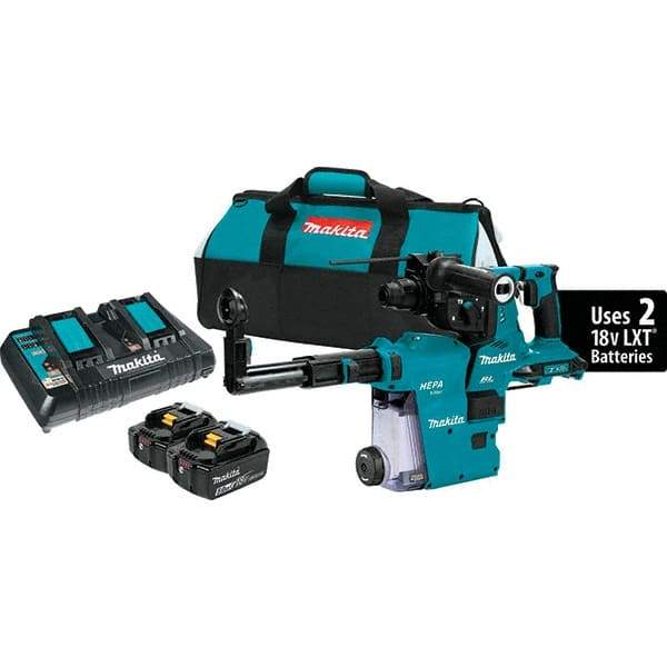 Makita - 36 Volt 1-1/8" SDS Plus Chuck Cordless Rotary Hammer - 5000 BPM, 0 to 980 RPM, Reversible - Americas Tooling