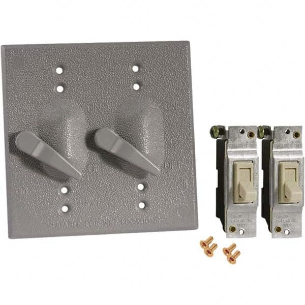 Hubbell-Raco - Weatherproof Box Covers Cover Shape: Rectangle Number of Holes in Outlet: 2 - Americas Tooling