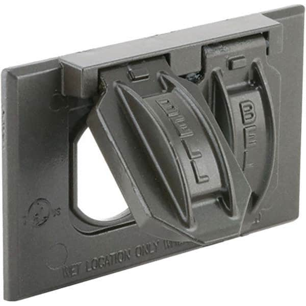 Hubbell-Raco - Weatherproof Box Covers Cover Shape: Rectangle Number of Holes in Outlet: 2 - Americas Tooling