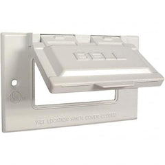 Hubbell-Raco - Weatherproof Box Covers Cover Shape: Rectangle Number of Holes in Outlet: 1 - Americas Tooling