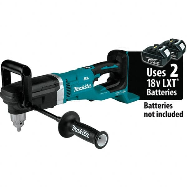 Makita - 36 Volt 1/2" Chuck Right Angle Handle Cordless Drill - 0-1400 RPM, Reversible, Lithium-Ion Batteries Not Included - Americas Tooling