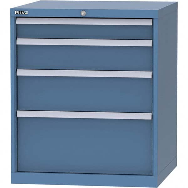 LISTA - 4 Drawer, 45 Compartment Bright Blue Steel Modular Storage Cabinet - Americas Tooling