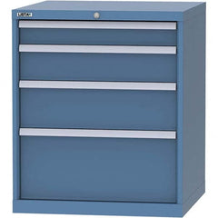 LISTA - 4 Drawer, 45 Compartment Bright Blue Steel Modular Storage Cabinet - Americas Tooling