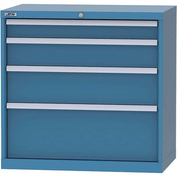 LISTA - 4 Drawer, 84 Compartment Bright Blue Steel Modular Storage Cabinet - Americas Tooling