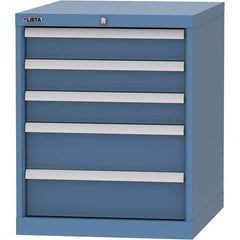 LISTA - 5 Drawer, 99 Compartment Bright Blue Steel Modular Storage Cabinet - Americas Tooling