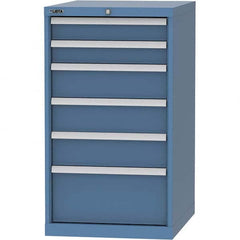 LISTA - 6 Drawer, 99 Compartment Bright Blue Steel Modular Storage Cabinet - Americas Tooling