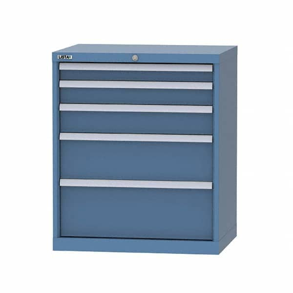 LISTA - 5 Drawer, 124 Compartment Bright Blue Steel Modular Storage Cabinet - Americas Tooling