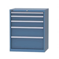 LISTA - 5 Drawer, 124 Compartment Bright Blue Steel Modular Storage Cabinet - Americas Tooling