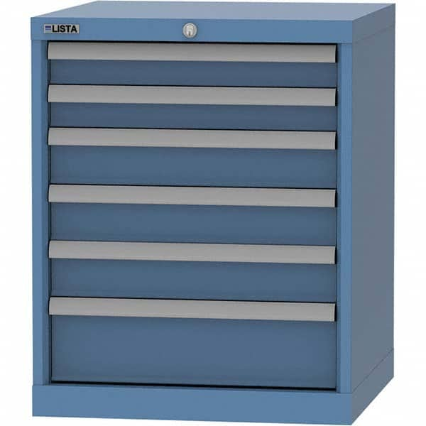 LISTA - 6 Drawer, 84 Compartment Bright Blue Steel Modular Storage Cabinet - Americas Tooling