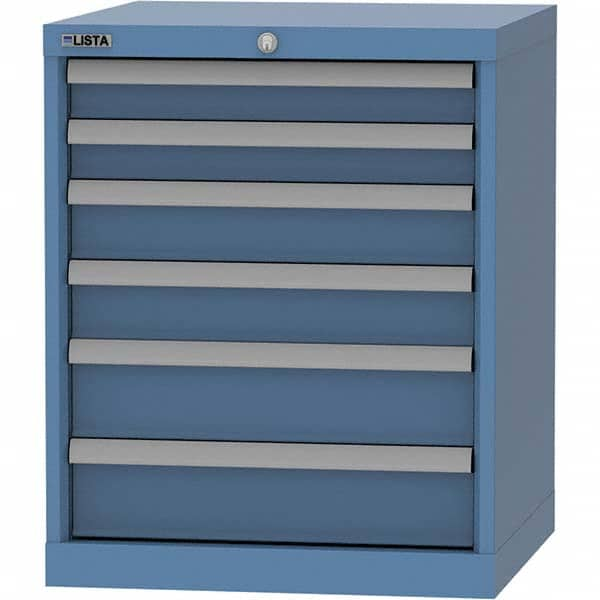 LISTA - 6 Drawer, 84 Compartment Bright Blue Steel Modular Storage Cabinet - Americas Tooling