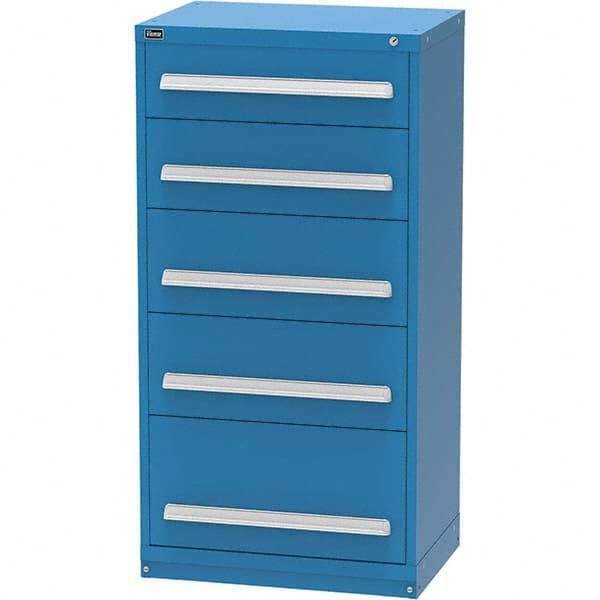 Vidmar - 5 Drawer, 45 Compartment Bright Blue Steel Modular Storage Cabinet - Americas Tooling