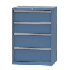 LISTA - 4 Drawer, 124 Compartment Bright Blue Steel Modular Storage Cabinet - Americas Tooling