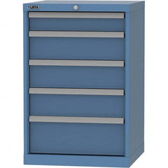 LISTA - 5 Drawer, 84 Compartment Bright Blue Steel Modular Storage Cabinet - Americas Tooling