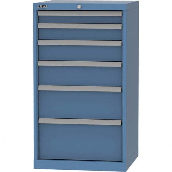 LISTA - 6 Drawer, 84 Compartment Bright Blue Steel Modular Storage Cabinet - Americas Tooling