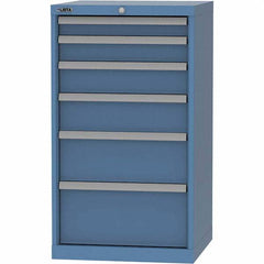 LISTA - 6 Drawer, 84 Compartment Bright Blue Steel Modular Storage Cabinet - Americas Tooling