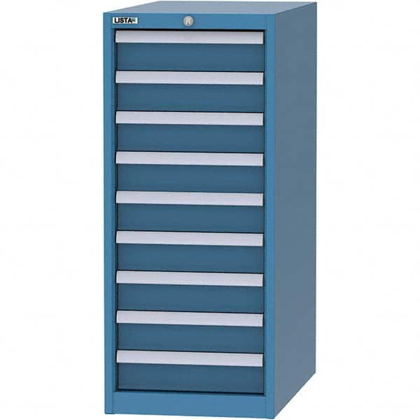 LISTA - 9 Drawer, 45 Compartment Bright Blue Steel Modular Storage Cabinet - Americas Tooling