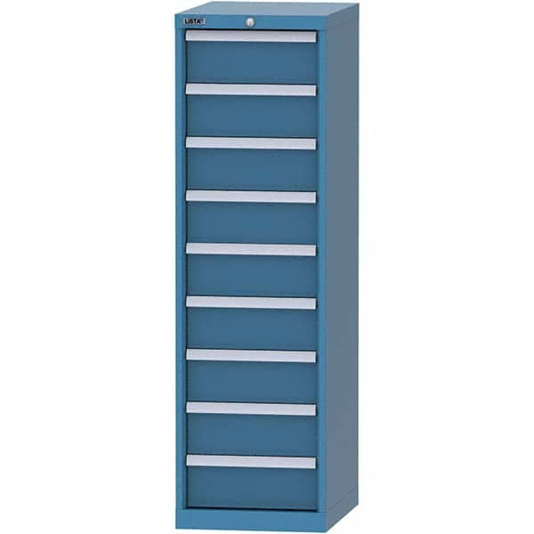 LISTA - 9 Drawer, 216 Compartment Bright Blue Steel Modular Storage Cabinet - Americas Tooling