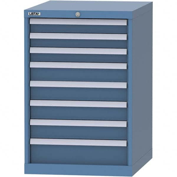 LISTA - 8 Drawer, 99 Compartment Bright Blue Steel Modular Storage Cabinet - Americas Tooling