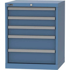 LISTA - 5 Drawer, 84 Compartment Bright Blue Steel Modular Storage Cabinet - Americas Tooling