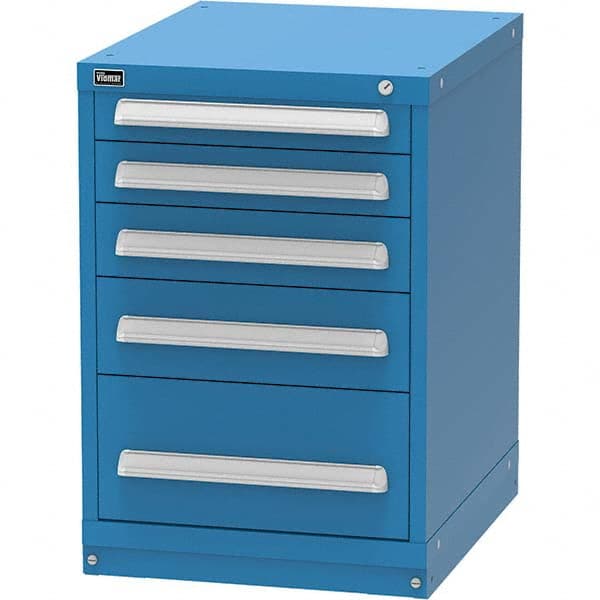 Vidmar - 5 Drawer, 45 Compartment Bright Blue Steel Modular Storage Cabinet - Americas Tooling