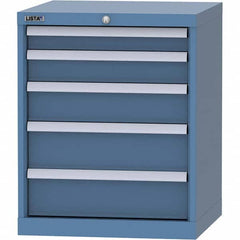 LISTA - 5 Drawer, 84 Compartment Bright Blue Steel Modular Storage Cabinet - Americas Tooling