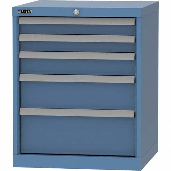 LISTA - 5 Drawer, 84 Compartment Bright Blue Steel Modular Storage Cabinet - Americas Tooling